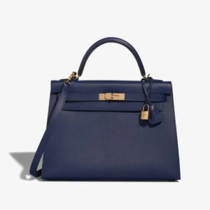 Best Replica Hermès Kelly 32 Epsom Bleu Saphir GHW - Replica Handbags