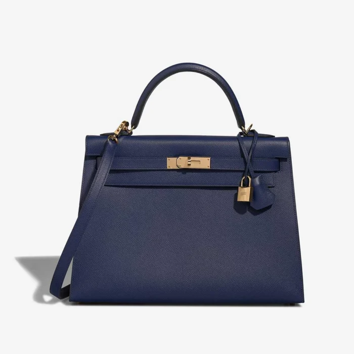 Best Replica Hermès Kelly 32 Epsom Bleu Saphir GHW - Replica Handbags