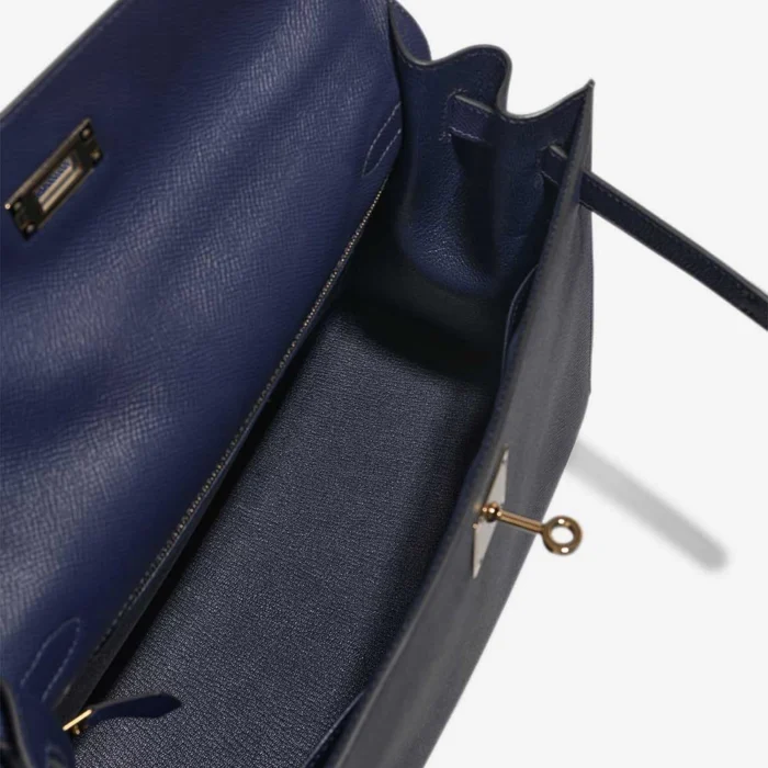 Best Replica Hermès Kelly 32 Epsom Bleu Saphir GHW - Replica Handbags - Image 5