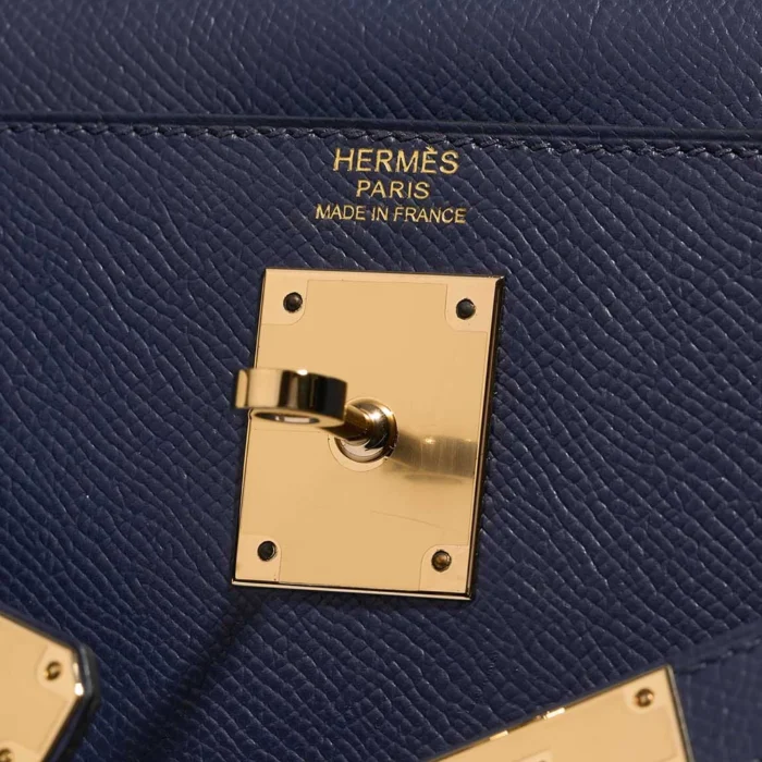 Best Replica Hermès Kelly 32 Epsom Bleu Saphir GHW - Replica Handbags - Image 6