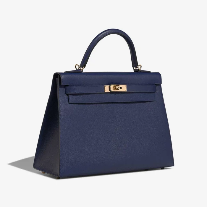 Best Replica Hermès Kelly 32 Epsom Bleu Saphir GHW - Replica Handbags - Image 4