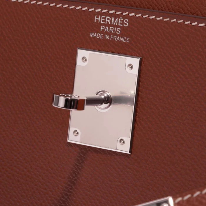 Best Replica Hermès Kelly 32 Epsom Sienne PHW - Replica Handbags - Image 5