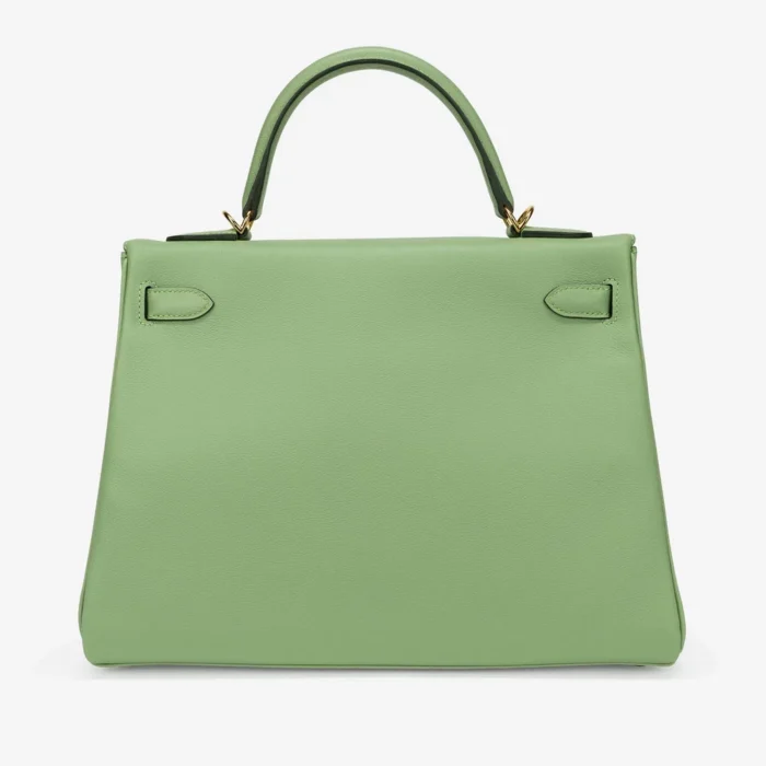Best Replica Hermès Kelly 32 Evercolor Vert Criquet GHW - DLF - Image 2