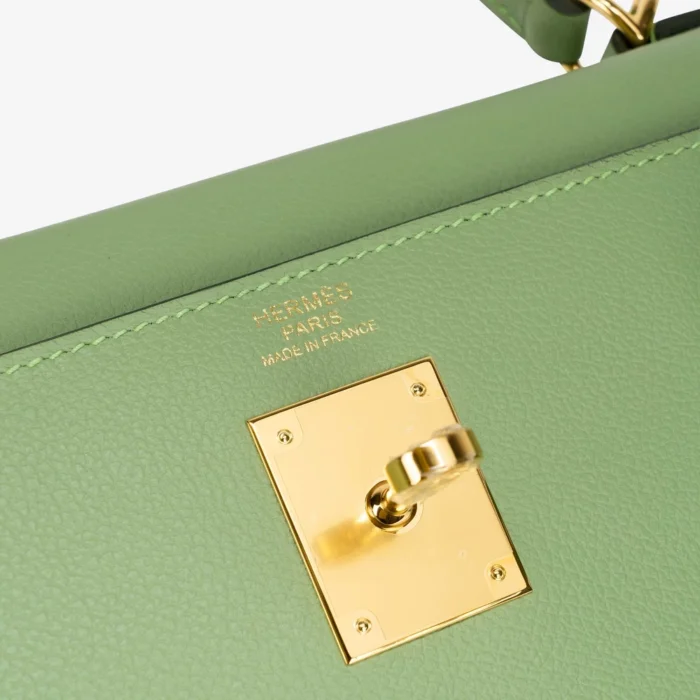 Best Replica Hermès Kelly 32 Evercolor Vert Criquet GHW - DLF - Image 6