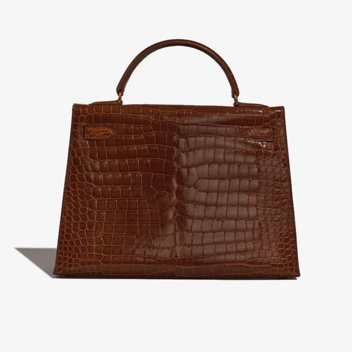 Best Replica Hermès Kelly 32 Porosus Crocodile Etrusque GHW - Replica Handbags - Image 2