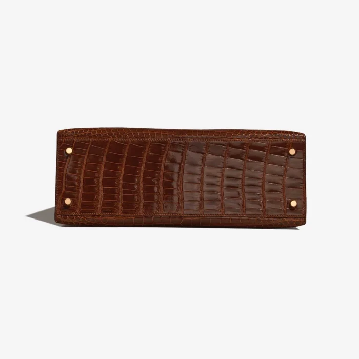 Best Replica Hermès Kelly 32 Porosus Crocodile Etrusque GHW - Replica Handbags - Image 3