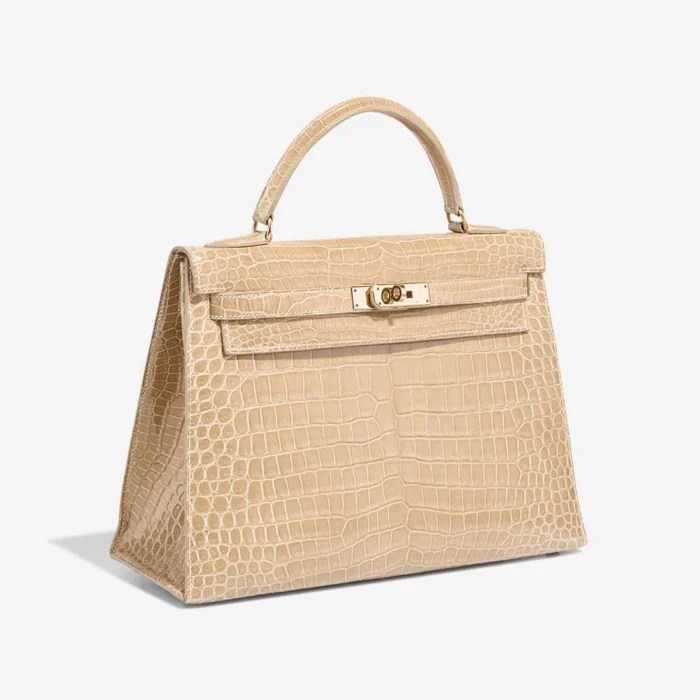 Best Replica Hermès Kelly 32 Porosus Crocodile Poussiere GHW - Replica Handbags - Image 4