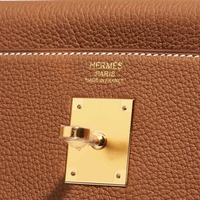 Best Replica Hermès Kelly 32 Togo Gold GHW - Replica Handbags - Image 6