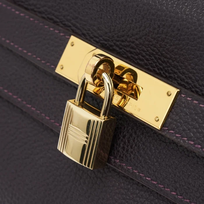 Best Replica Hermès Kelly 32 Togo Raisin GHW - DLF - Image 7