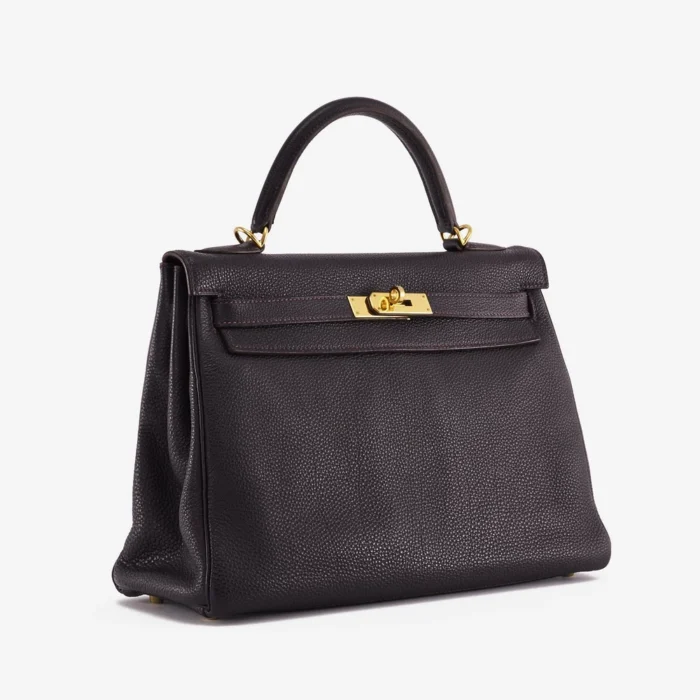 Best Replica Hermès Kelly 32 Togo Raisin GHW - DLF - Image 4
