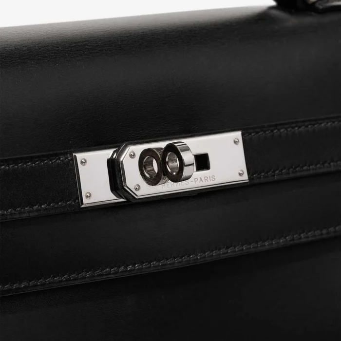 Best Replica Hermès Kelly 35 Box Black PHW - Replica Handbags - Image 7