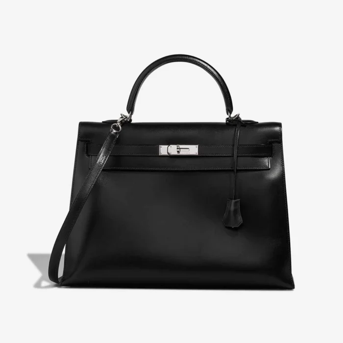 Best Replica Hermès Kelly 35 Box Black PHW - Replica Handbags