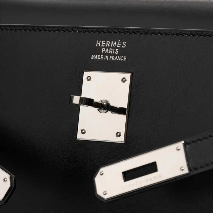 Best Replica Hermès Kelly 35 Box Black PHW - Replica Handbags - Image 6