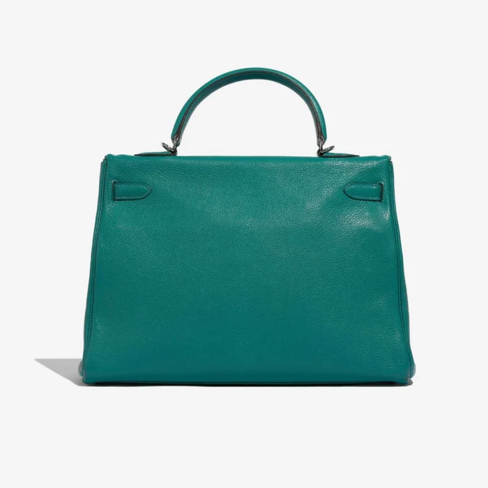 Best Replica Hermès Kelly 35 Chevre Mysore Blue Paon PHW - Replica Handbags - Image 2