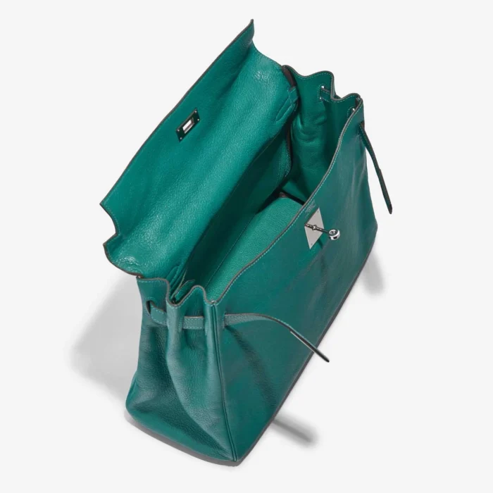 Best Replica Hermès Kelly 35 Chevre Mysore Blue Paon PHW - Replica Handbags - Image 5