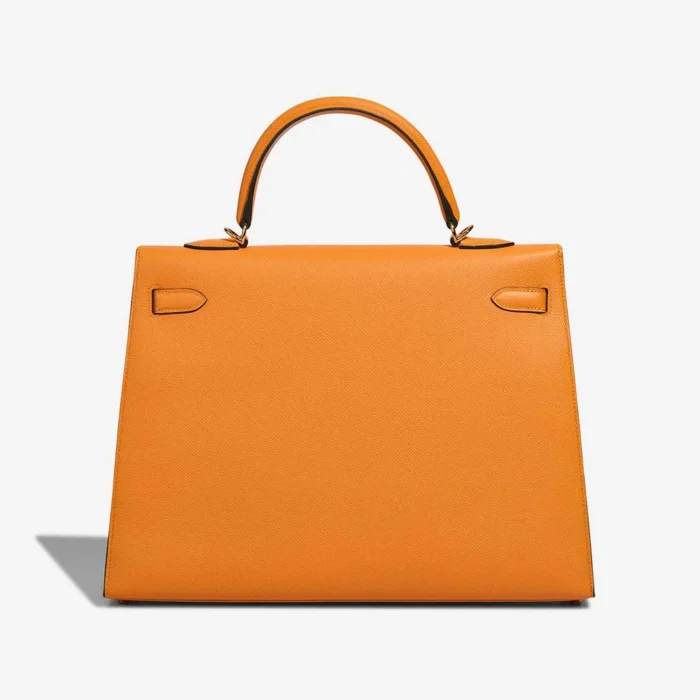 Best Replica Hermès Kelly 35 Epsom Apricot/Malachite GHW - Replica Handbags - Image 2