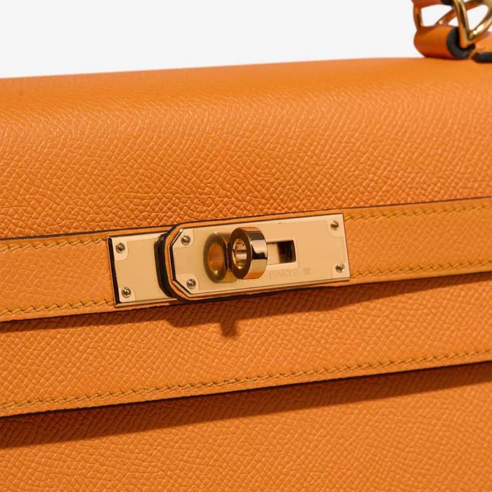Best Replica Hermès Kelly 35 Epsom Apricot/Malachite GHW - Replica Handbags - Image 7