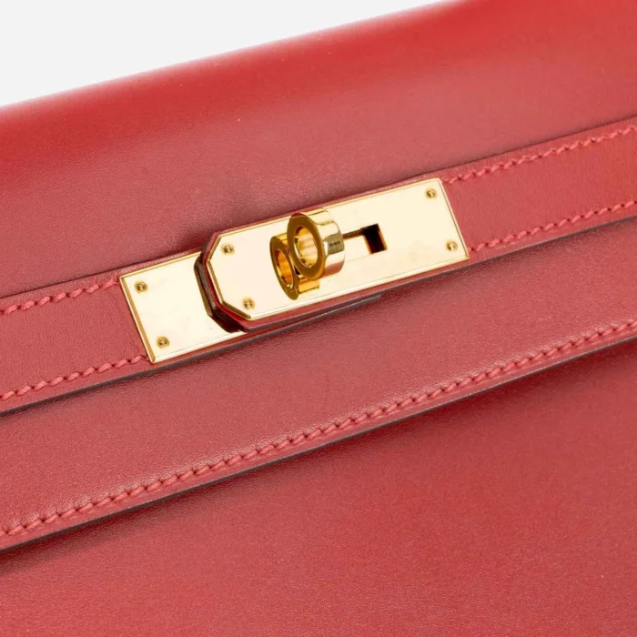 Best Replica Hermès Kelly 35 Tadelakt Rouge Vif GHW - DLF - Image 6