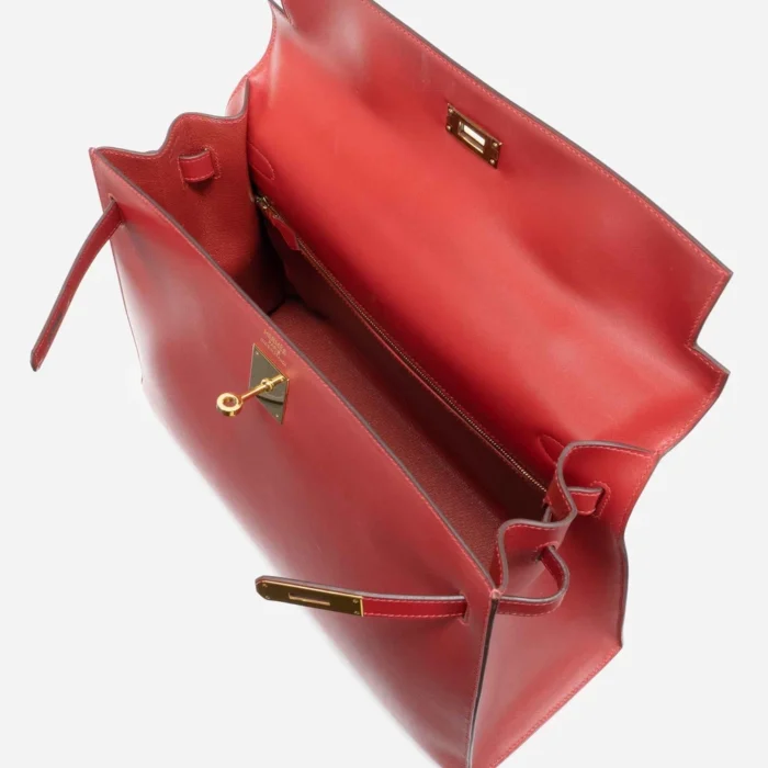Best Replica Hermès Kelly 35 Tadelakt Rouge Vif GHW - DLF - Image 5