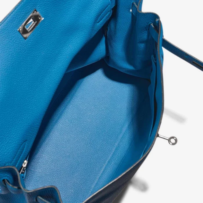 Best Replica Hermès Kelly 35 Taurillon Clemence Bleu Zanzibar PHW - Replica Handbags - Image 5
