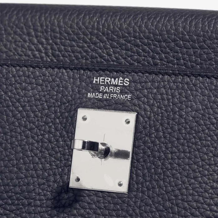 Best Replica Hermès Kelly 40 Clemence Bleu Obscur/Anemone PHW - Replica Handbags - Image 6