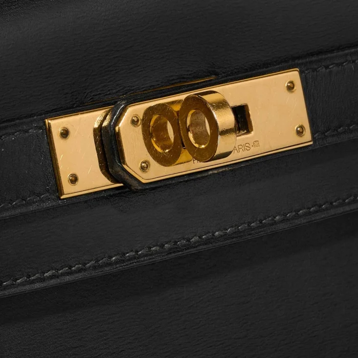 Best Replica Hermès Kelly Elan Pochette Box Black GHW - Replica Handbags - Image 6