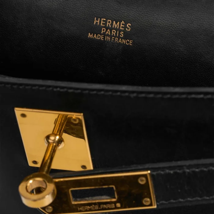 Best Replica Hermès Kelly Elan Pochette Box Black GHW - Replica Handbags - Image 5