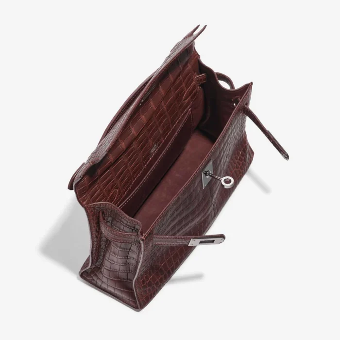 Best Replica Hermès Kelly Pochette Alligator Bourgogne PHW - Replica Handbags - Image 5