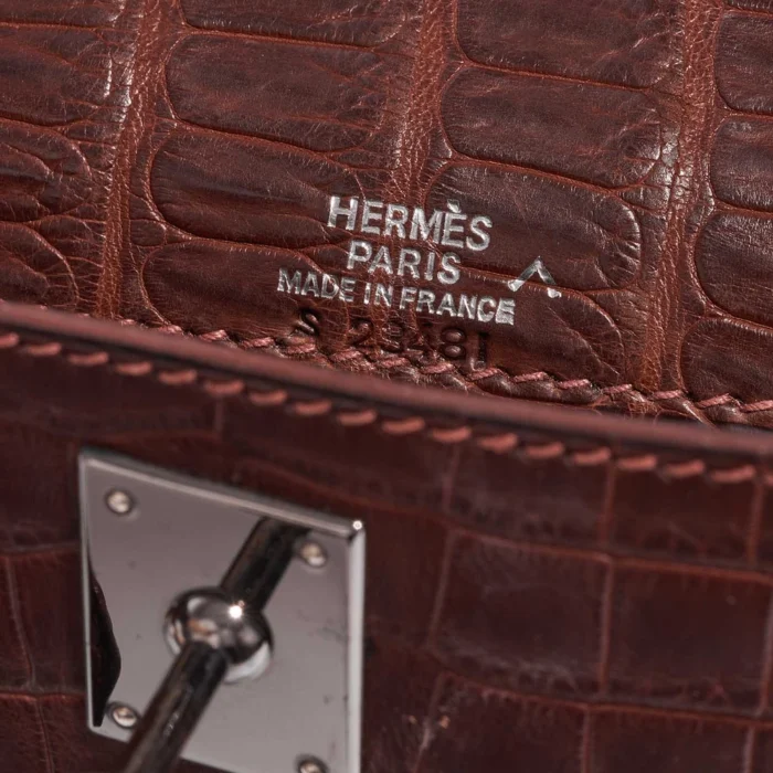 Best Replica Hermès Kelly Pochette Alligator Bourgogne PHW - Replica Handbags - Image 6