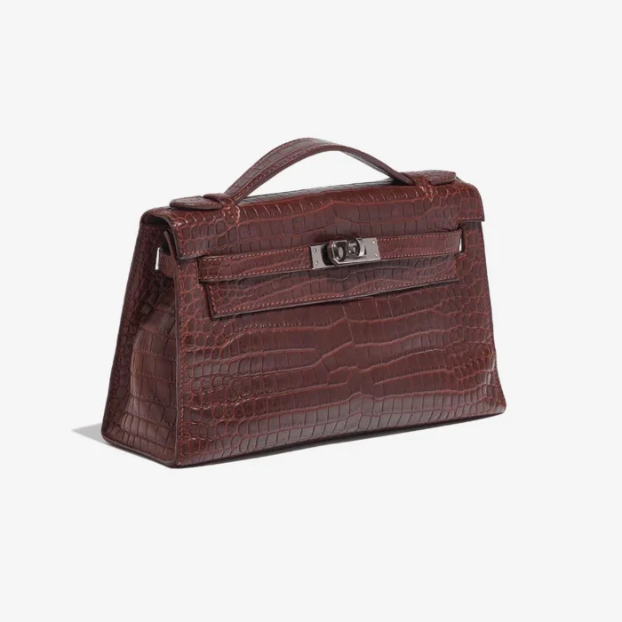 Best Replica Hermès Kelly Pochette Alligator Bourgogne PHW - Replica Handbags - Image 4