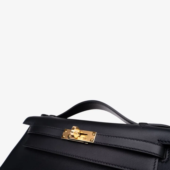 Best Replica Hermès Kelly Pochette Swift Black GHW - DLF - Image 6
