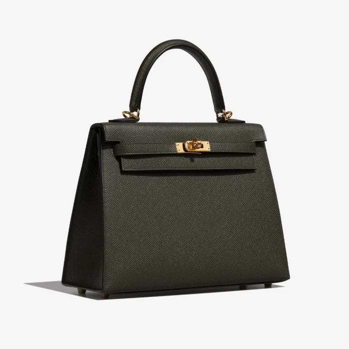 Best Replica Hermès Kelly Sellier 25 Epsom Vert de Gris GHW - Replica Handbags - Image 4