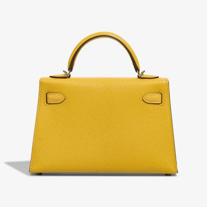 Best Replica Hermès Kelly Verso Mini Chevre Jaune de Naples/Orange PHW - Replica Handbags - Image 2
