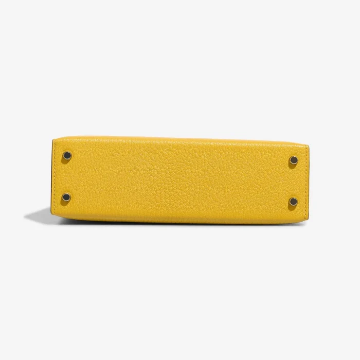 Best Replica Hermès Kelly Verso Mini Chevre Jaune de Naples/Orange PHW - Replica Handbags - Image 3