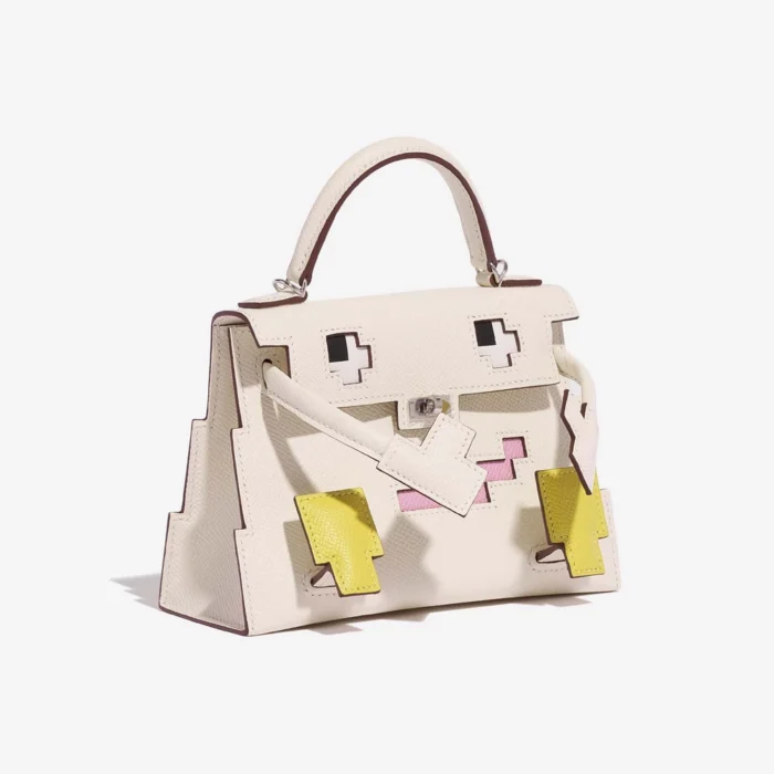 Best Replica Hermès Kellydole Picto Epsom Nata/Lime/Mauve Sylvestre/Chai PHW - Replica Handbags - Image 4