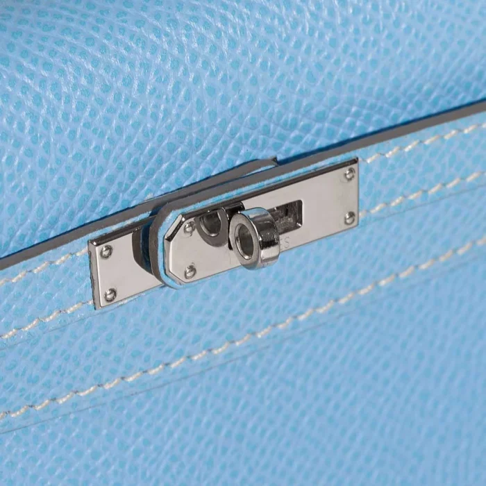 Best Replica Hermès Micro Kelly Epsom Bleu Celeste PHW - Replica Handbags - Image 6