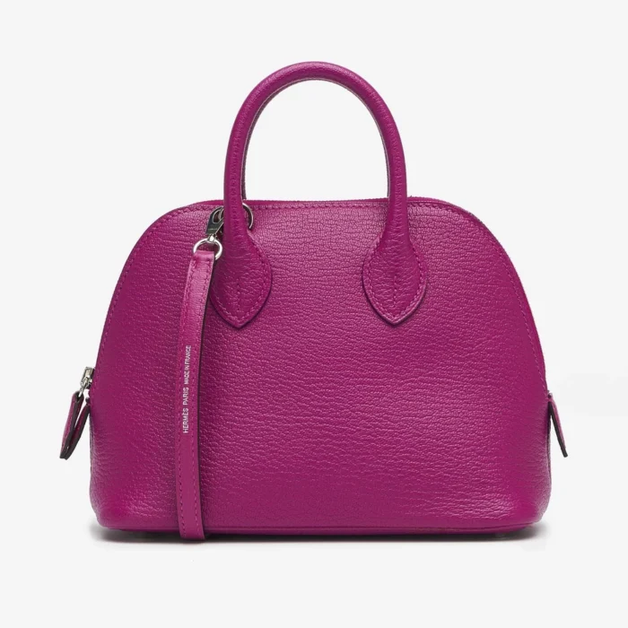 Best Replica Hermès Mini Bolide Chevre Rose Pourpre PHW - DLF