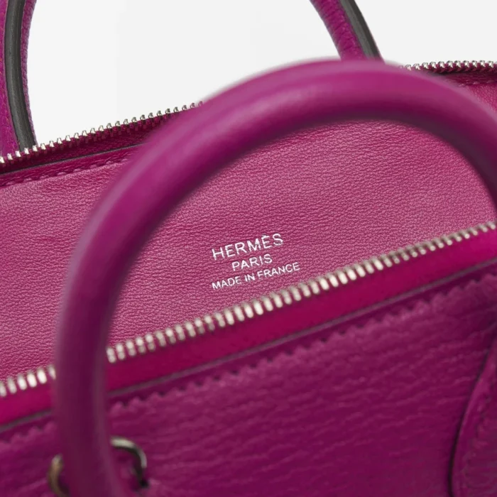 Best Replica Hermès Mini Bolide Chevre Rose Pourpre PHW - DLF - Image 5
