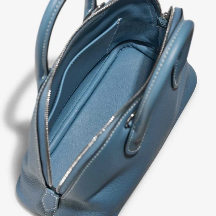 Best Replica Hermès Mini Bolide Evercolor Bleu Jean PHW - Replica Handbags - Image 6
