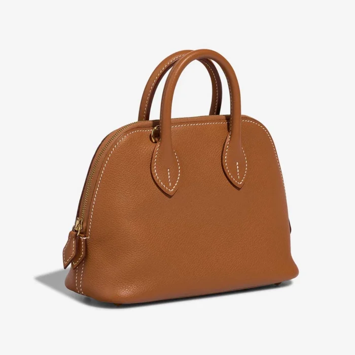 Best Replica Hermès Mini Bolide Evercolor Gold GHW - Replica Handbags - Image 4