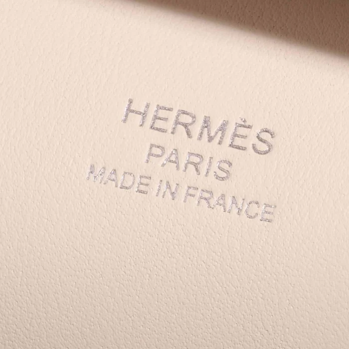 Best Replica Hermès Mini Jypsiere Evercolor Mauve Pale/Nata PHW - Replica Handbags - Image 2