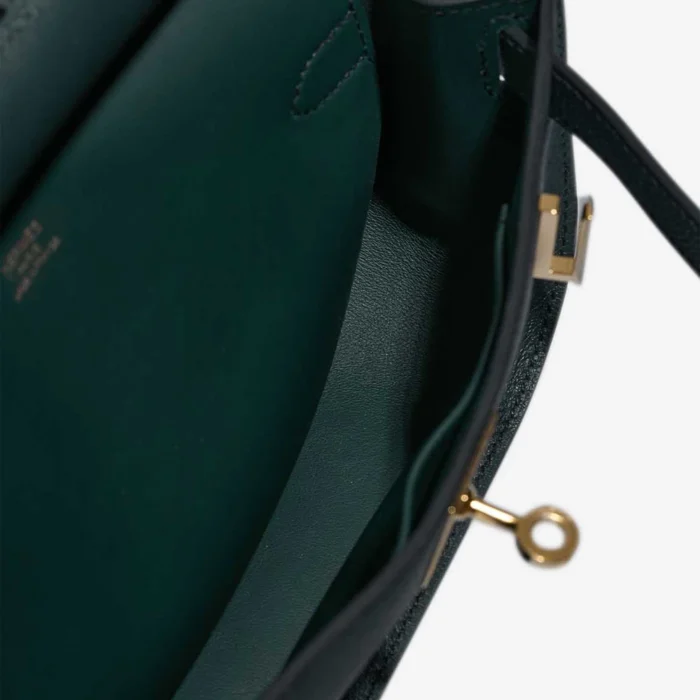 Best Replica Hermès Mini Jypsiere Evercolor Vert Cypres/Vert Rousseau GHW - Replica Handbags - Image 6