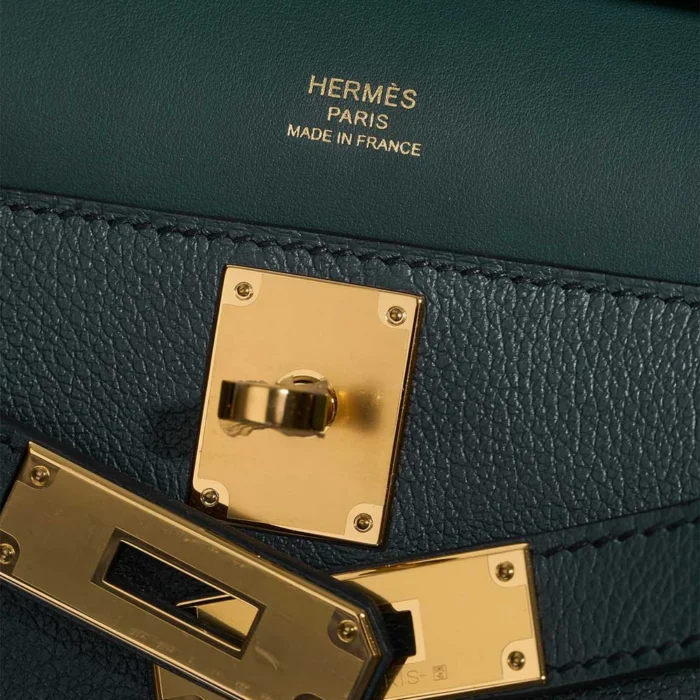 Best Replica Hermès Mini Jypsiere Evercolor Vert Cypres/Vert Rousseau GHW - Replica Handbags - Image 2