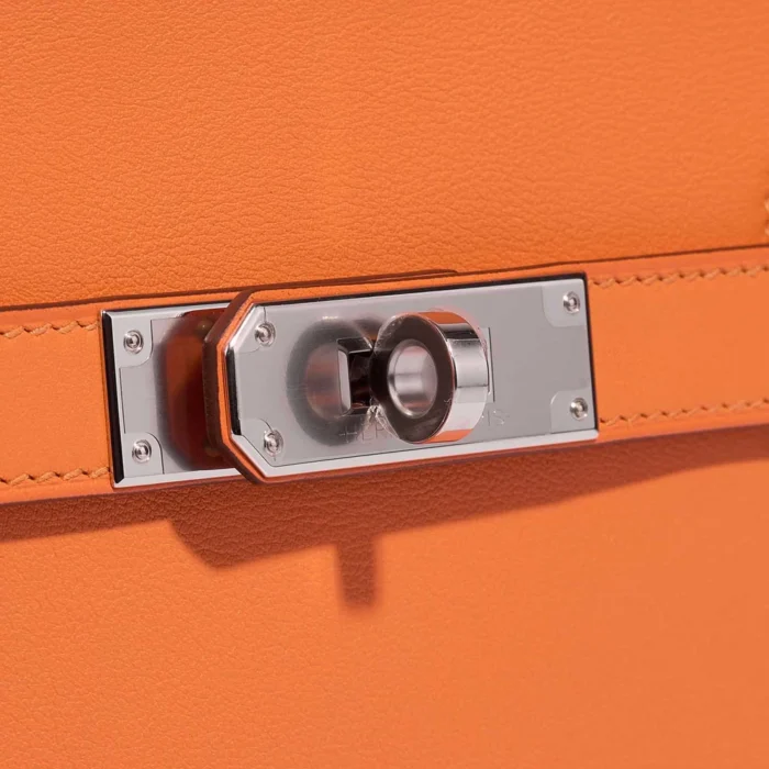 Best Replica Hermès Mini Jypsiere Swift Orange H PHW - Replica Handbags - Image 7