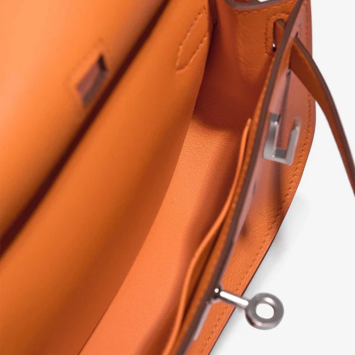 Best Replica Hermès Mini Jypsiere Swift Orange H PHW - Replica Handbags - Image 6