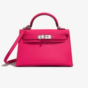 Best Replica Hermès Mini Kelly Chevre Rose Pop PHW