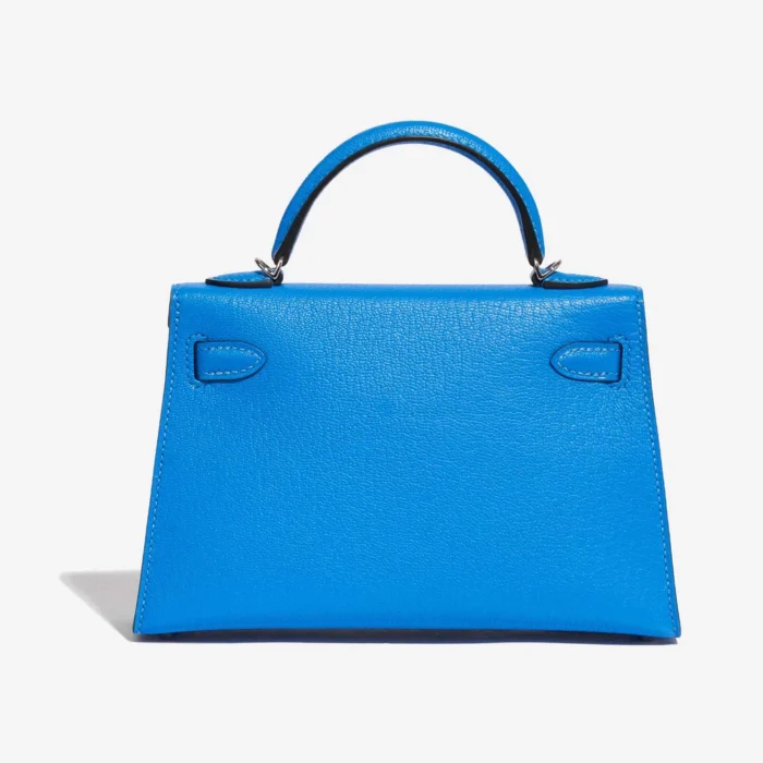 Best Replica Hermès Mini Kelly Chèvre Mysore Blue Hydra PHW - Replica Handbags - Image 2