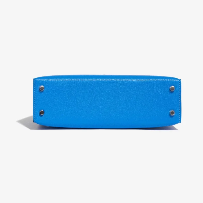 Best Replica Hermès Mini Kelly Chèvre Mysore Blue Hydra PHW - Replica Handbags - Image 3