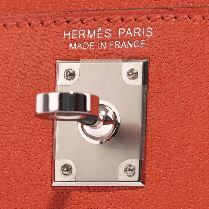 Best Replica Hermès Mini Kelly Chevre Mysore Capucine PHW - Replica Handbags - Image 5