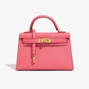 Best Replica Hermès Mini Kelly Chevre Mysore Rose Azalee GHW